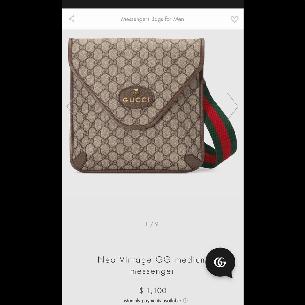 MENS GUCCI MESSENGER BAG